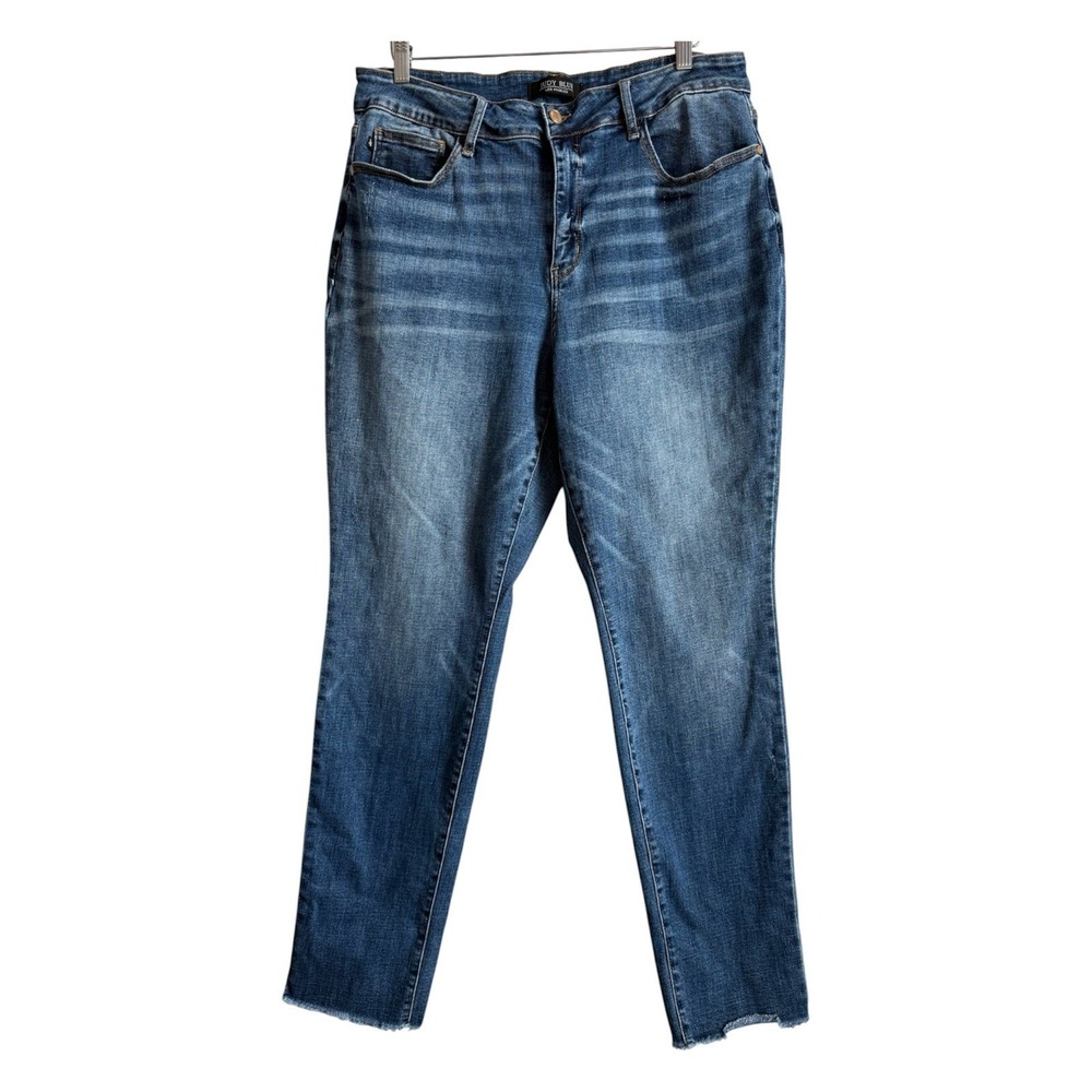 Judy Blue JB88541 High Rise Double Cuff Boyfriend Jeans Raw Hem Sz 18W Stretchy